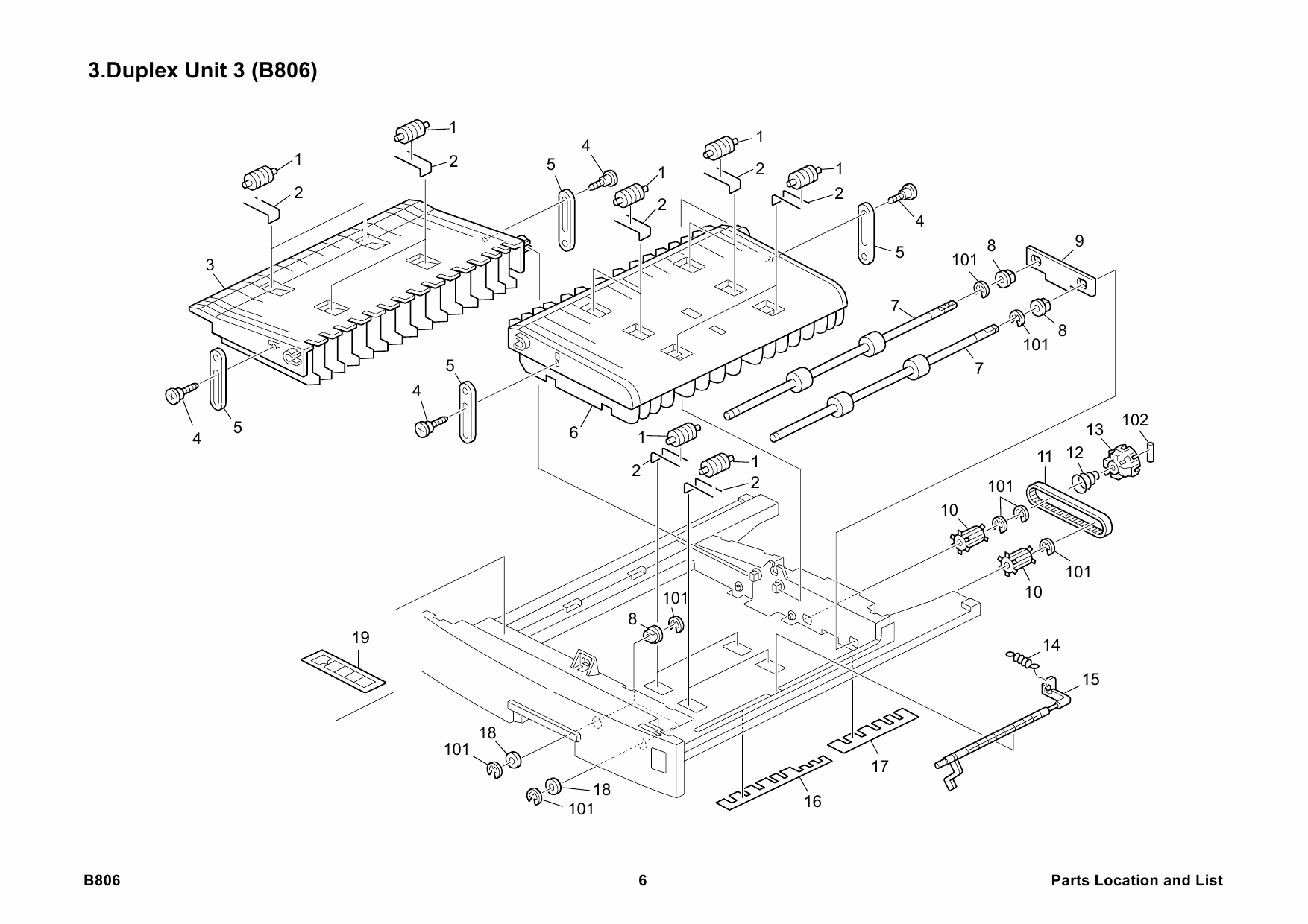 RICOH Options B806 DUPLEX-UNIT-AD2000 Parts Catalog PDF download-3